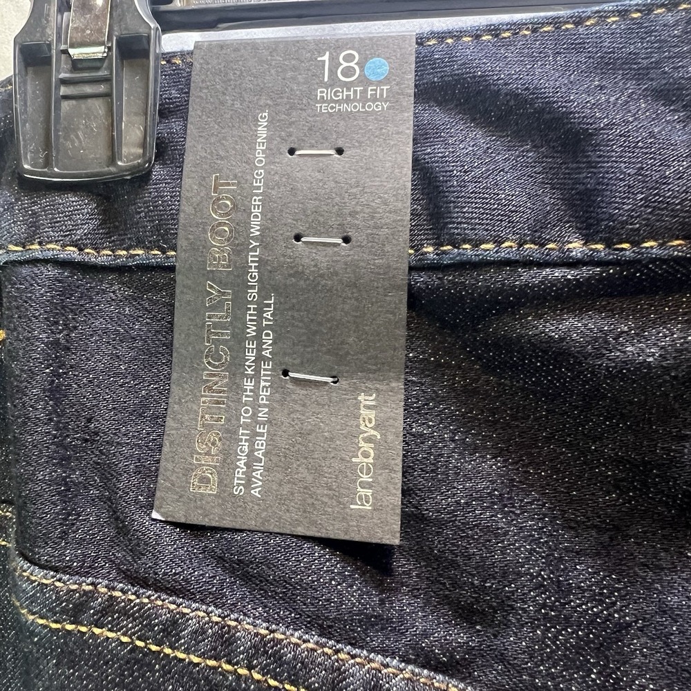 Lane‎ Bryant Womens Distinctly Boot 18 Blue Denim Cotton Stretch Bootcut NWT - Picture 7 of 9